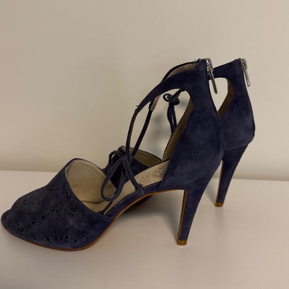 Vince Camuto Blue Suede Heels - Picture 2 of 4